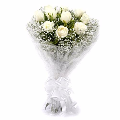 white rose bunch